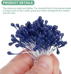 150-Pack Artificial Flower Stamen Kit, 3mm Mini Double Heads Flower Stamens P…