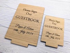Personalised ‘Please Sign Our Guestbook’ Wooden Sign – Eco-Friendly