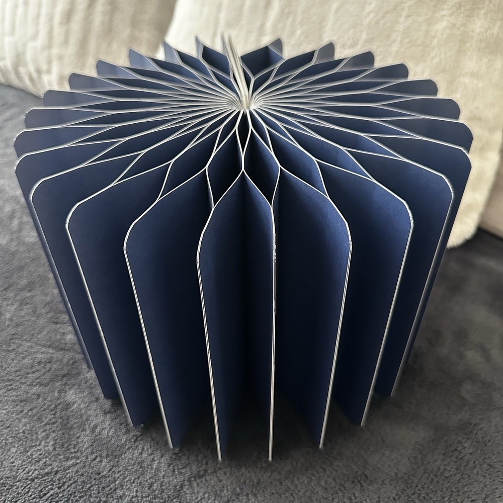 Foldable Navy Paper Cylindrical Pedestal for Party Cake Candle ~ 8”H x x 11-1/2”