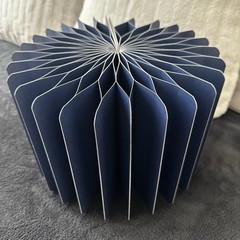 Foldable Navy Paper Cylindrical Pedestal for Party Cake Candle ~ 8”H x x 11-1/2”