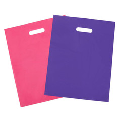 100 Bolsas De Plastico Para Articulos De 12X15 En Rosa Brillante Y Morado Con…