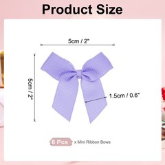 6Pcs Mini Grosgrain Ribbon Bow 2″ Self Adhesive Flower Bows Purple