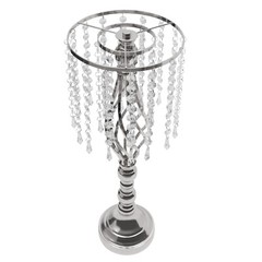 10Pcs Silver Crystal Flower Stands – 21.7in Wedding Table Centerpieces