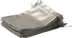 100 Pack Silver 5×7 Heavy-Duty Organza Drawstring Bags for Elegant Gifting