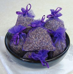 Set of 11 Lavender Sachets made with Purple Organza Bags