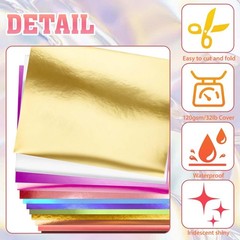 60 Sheets 15 Colors 8.5″ x 11″ Metallic Foil Paper 120gsm/32lb | Mirror Paper…