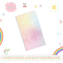 Tiamon 1 Pc Pastel Rainbow Tablecloths 108″ x 54″ (Rectangular), Pink