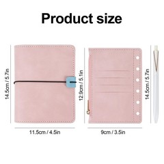 MultiBey A7 Refillable 6 Ring PU Leather Binder, Mini Padfolio Binder Noteboo…