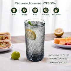 15oz and 22oz Grey Acrylic Glasses Drinkware (Set of 8), Honeycomb Stackable …