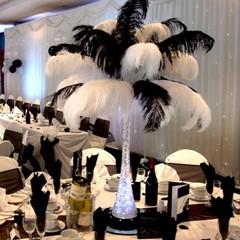 12 pcs 24-26″ long Black Genuine Ostrich FEATHERS Wedding Party Centerpieces