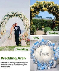 Queension Metal Wedding Arch | for Ceremony Party Decoration 8Ft Wide 7Ft Hig…