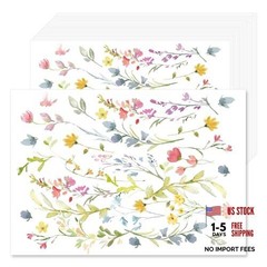 50 Pcs Wildflower Paper Placemats, 11×16 Inch Watercolor watercolor flower