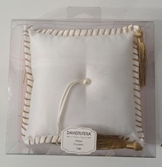 Tutera Tips Satin White Ring Bearer Pillow Distributed by Darice Inc