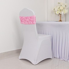 150 Satin Rosettes Stretchable Spandex Chair Sashes Party Wedding Decorations