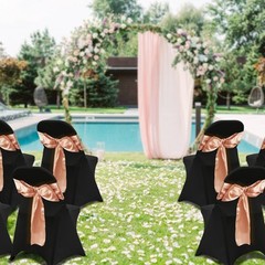 VEVOR 100PCS Black Stretch Spandex Folding Chair Covers for Wedding Party Dining