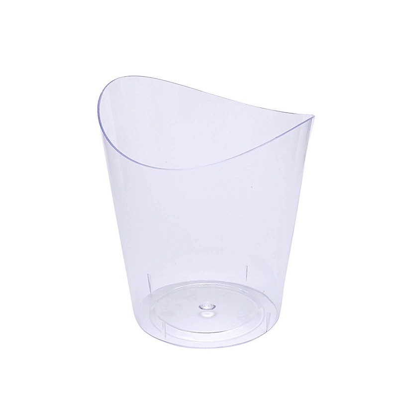 24 Clear 4 oz Mini Wavy Rim Plastic Dessert Cups Party Events Tableware Supplies