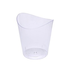 24 Clear 4 oz Mini Wavy Rim Plastic Dessert Cups Party Events Tableware Supplies