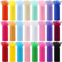 24 Colors Tulle Rolls 6” by 10 Yards(30 Feet) Rainbow Tulle Fabric Ribbon for DI