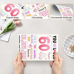 60th Birthday Card, Funny Birthday Decorations for Women, Best 60 Year Old Bi…