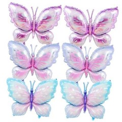 6 Pieces 39 Inches Butterfly Balloons – Large Gradient Butterflies Foil Mylar