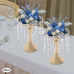 Gold Acrylic & Iron Flower Stand Set 10 PCS Tabletop 10.23 in Tall