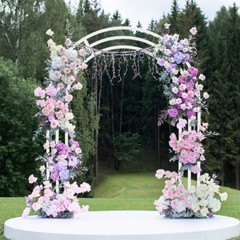 XL Metal Wedding Arch Backdrop Stand Ceremony Party Balloon Arch Garden Trellis