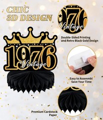9 Pcs 50th Birthday Decoration for Men Women 50th, 50th-black and Gold