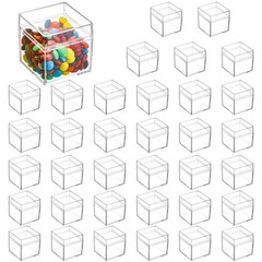 Acrylic Clear Square Gift Candy Treat Boxes with Lids 36 Pack Plastic Storage