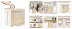 Wedding Card Box – 9″ x 9″ Collapsible Velvet – Covered Design – Cards Box fo…