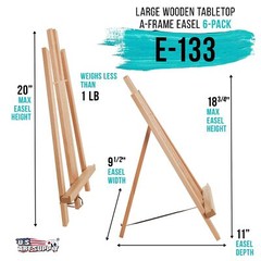 U.S. Art Supply 18″ Large Tabletop Display Easel – Beechwood Artist A-Frame D…