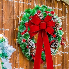 Iceyyyy 6 PCS Large Christmas Bow – 30.7 x 10.6 Inch, 6pcs-red With Gold Egde