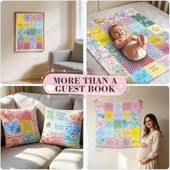 Guest Book Alternative- DIY Quilt 66 pcs Baby Shower, Wedding, Any Occasion NEW