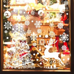 Aneco 270 Pieces Large Christmas Tree Window Clings White Reindeer Snowflake …