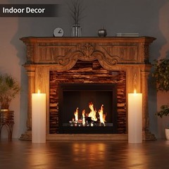 14″ x 4″ Large Outdoor Candle with Timer Waterproof Flickering 14in-1Pack White