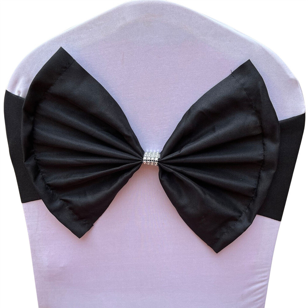 10 PCS Spandex Stretch Big Bow Chair Sashes Cover Wedding Party Banquet Decor