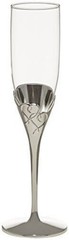Lenox True Love Crystal & Silver Bride & Groom Wedding Toasting Flutes ~ NIB