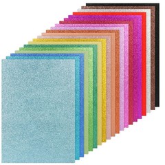Simetufy Glitter Cardstock Paper, 60 sheets, Multicolored, White, 20 Colors
