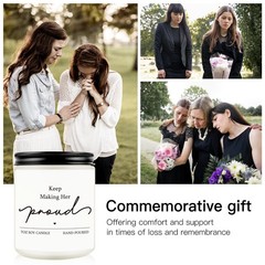 Sympathy Gifts, Keep Making Her Proud Memorial Candle 7 ounce, White