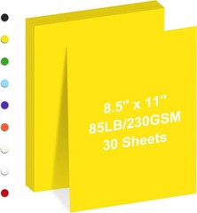 Cardstock 8.5″ x 11 «,Cardstock Paper 85 lb/230 gsm,Yellow 30 Sheets, Yellow
