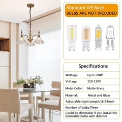 HDDFL Chandelier Light 3 Lights Chandeliers Lamp Modern Pendant Lighting Fixt…