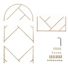 7 ft Gold Round Top Geometric Metal Wedding Backdrop Stand Party Events Supplies