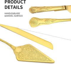 Vintage Wedding Cake Knife and Server Set, Stainless Steel Cake Pie Pastry Cutti