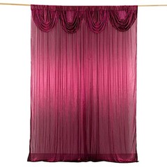 10×10 ft BURGUNDY Double Drape Satin CURTAIN Photography Backdrop Panel Party