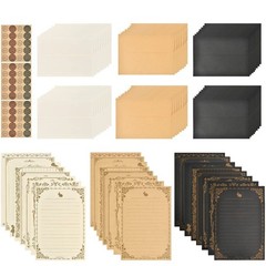 FOCCTS Antique Stationary Paper and Envelopes Set, 96 Sheets Vintage Assorted