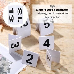 Tuanse Table Numbers 1-25 Acrylic Double 2.5 x 2.17 x 2 inches, White, Black