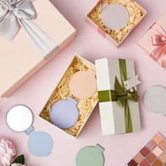 Pieces Compact Mirrors Bulk, Mini Folding Pocket Mirrors for 6 Morandi Colors