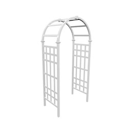 White Vinyl Arbor 81 in. x 39 in. Yard Garden Pathway Weather Resistant Accent