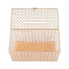 Golden Wedding Card Box For Gift Card Anniversary Money Card Box With Heart Lock