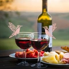 ›50pcs Little Bird Shape Wedding Hollow Name Place Cards For Wine Glass Table