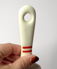 Vintage Ceramic Cake Server Spatula Knife Floral Fruit Design